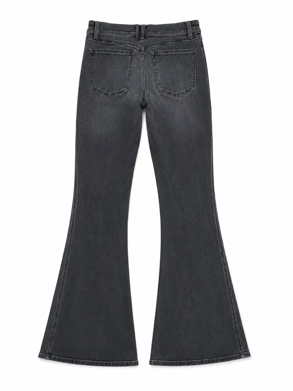 Veronica Beard Beverly Skinny Flare High Rise Jeans Size 27 Charcoal Gray Button